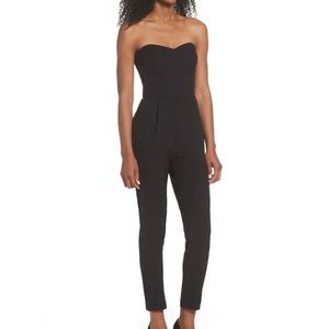 ADELYN RAE Black Strapless Jumpsuit, Sz S
